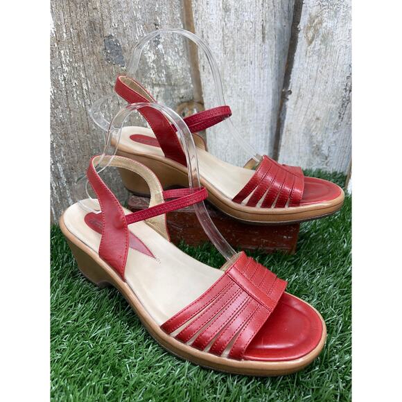 Dansko Ashley Wedge Red Strappy Sandals Women's EU41 US 10.5-11 - Picture 1 of 8